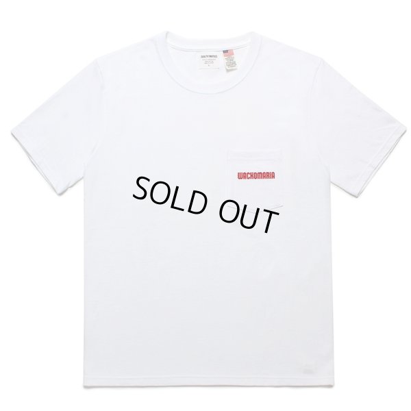 画像1: WACKO MARIA/US FABRIC POCKET T-SHIRT（WHITE）［刺繍ポケT-24春夏］