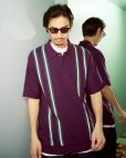 画像2: WACKO MARIA/STRIPED JACQUARD KNIT POLO SHIRT（BLACK）［ストライプジャガードニットポロシャツ-24春夏］ (2)