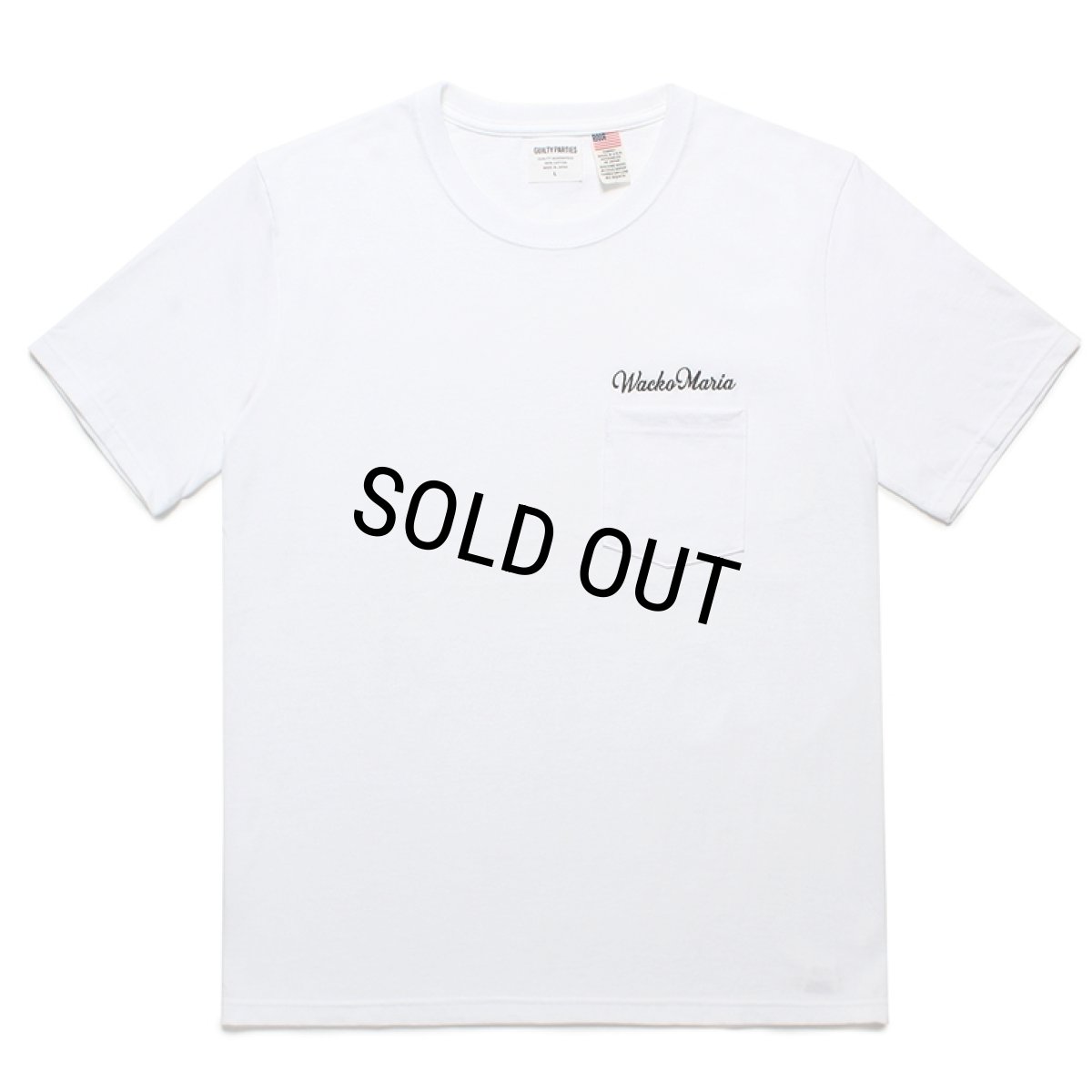 画像1: WACKO MARIA/US FABRIC POCKET T-SHIRT（WHITE）［刺繍ポケT-24春夏］ (1)