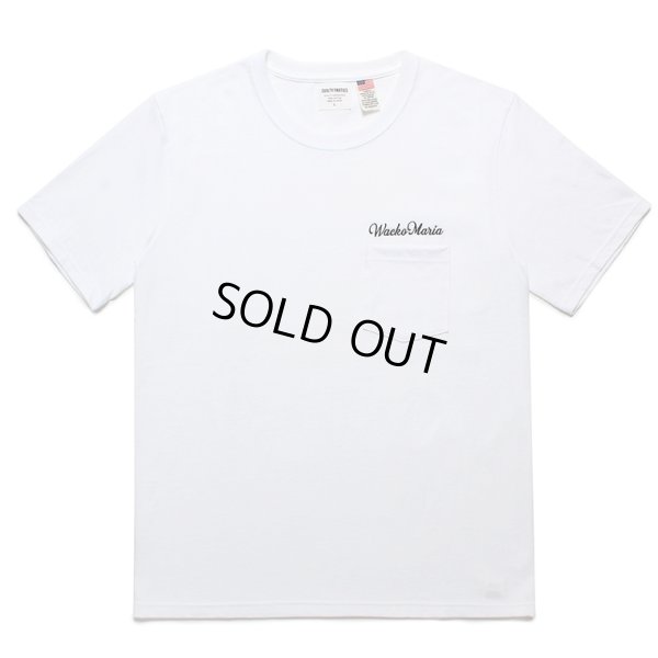 画像1: WACKO MARIA/US FABRIC POCKET T-SHIRT（WHITE）［刺繍ポケT-24春夏］