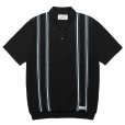 画像1: WACKO MARIA/STRIPED JACQUARD KNIT POLO SHIRT（BLACK）［ストライプジャガードニットポロシャツ-24春夏］ (1)