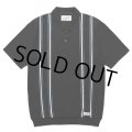 WACKO MARIA/STRIPED JACQUARD KNIT POLO SHIRT（BLACK）［ストライプジャガードニットポロシャツ-24春夏］