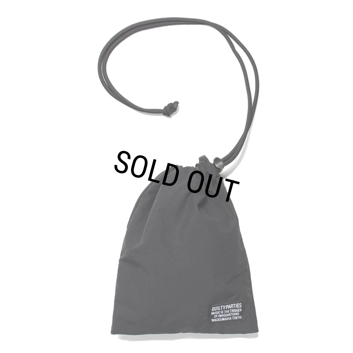 画像1: WACKO MARIA/NYLON DRAWSTRING BAG（BLACK）［ドローストリングバッグ-24春夏］ (1)