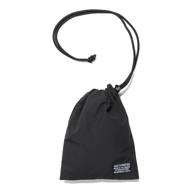 画像1: WACKO MARIA/NYLON DRAWSTRING BAG（BLACK）［ドローストリングバッグ-24春夏］