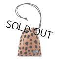 WACKO MARIA/LEOPARD VELOUR DRAWSTRING BAG（BEIGE）［ドローストリングバッグ-24春夏］