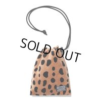 WACKO MARIA/LEOPARD VELOUR DRAWSTRING BAG（BEIGE）［ドローストリングバッグ-24春夏］