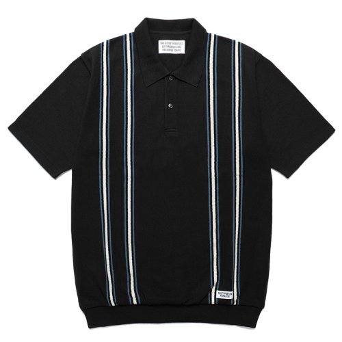 他の写真1: WACKO MARIA/STRIPED JACQUARD KNIT POLO SHIRT（BLACK）［ストライプジャガードニットポロシャツ-24春夏］