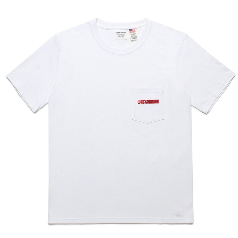 画像1: WACKO MARIA/US FABRIC POCKET T-SHIRT（WHITE）［刺繍ポケT-24春夏］
