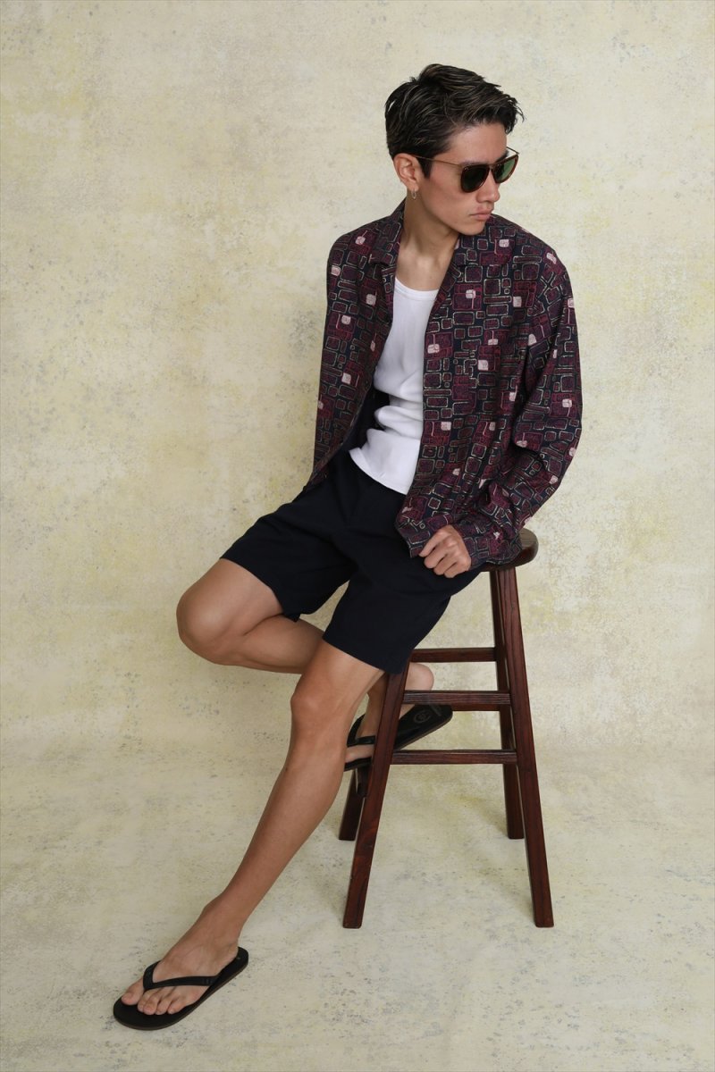 画像3: RATS/GLITTER ATOMIC SHIRT（NAVY）［グリッターアトミックシャツ-24春夏］