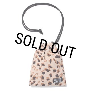WACKO MARIA/LEOPARD NYLON DRAWSTRING BAG（BEIGE）［ドロー