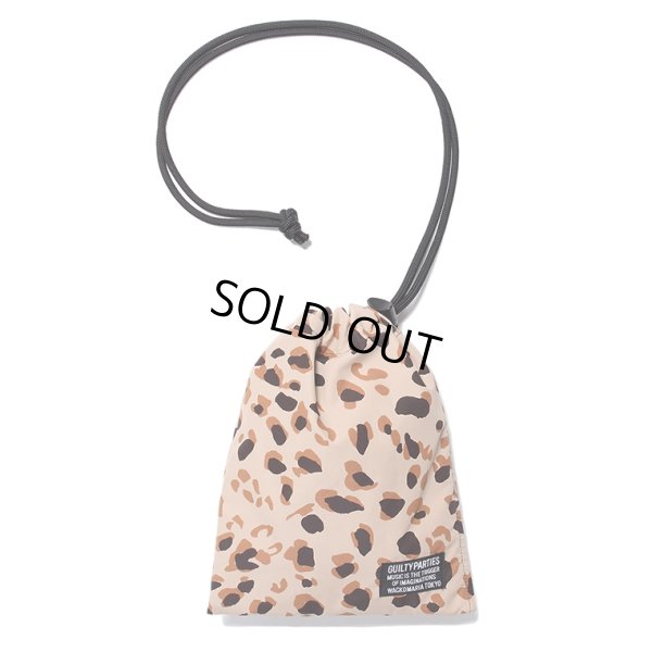 画像1: WACKO MARIA/LEOPARD NYLON DRAWSTRING BAG（BEIGE）［ドローストリングバッグ-24春夏］
