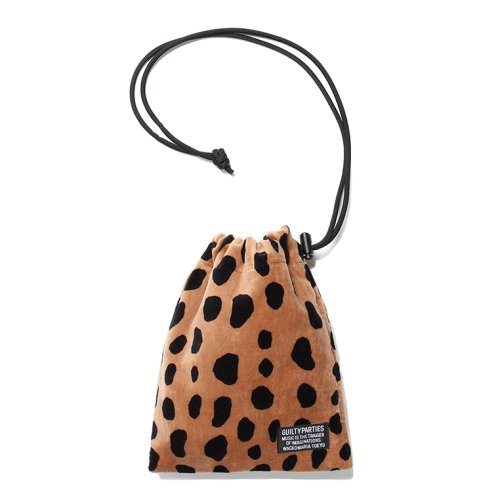 他の写真1: WACKO MARIA/LEOPARD VELOUR DRAWSTRING BAG（BEIGE）［ドローストリングバッグ-24春夏］