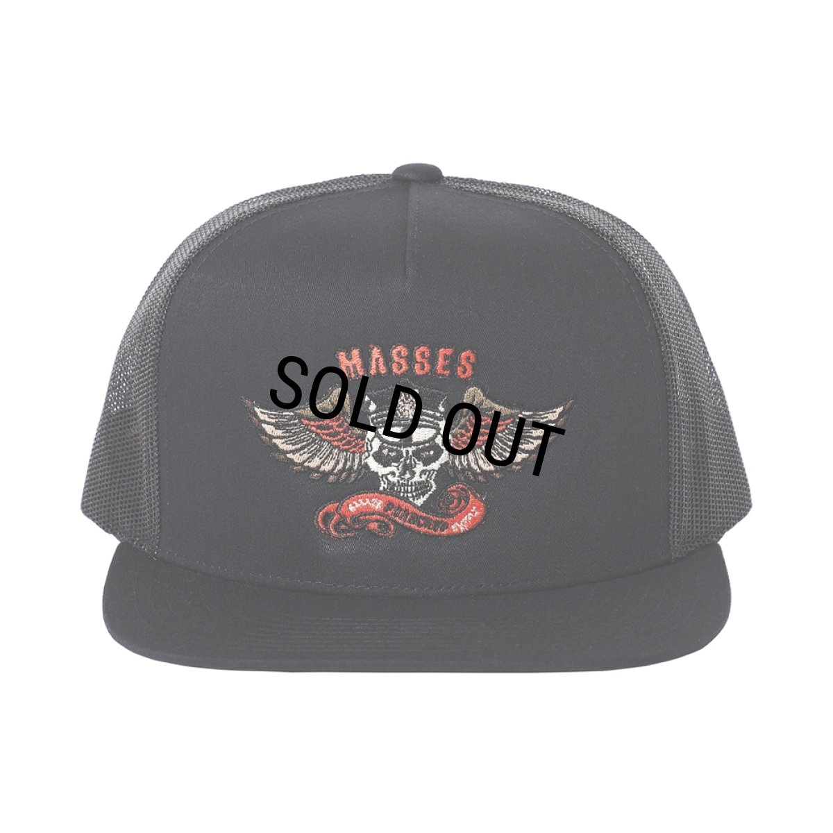 画像1: PORKCHOP/MESH CAP EAGLE P（×MASSES）（BLACK）［メッシュキャップ-24春夏］ (1)