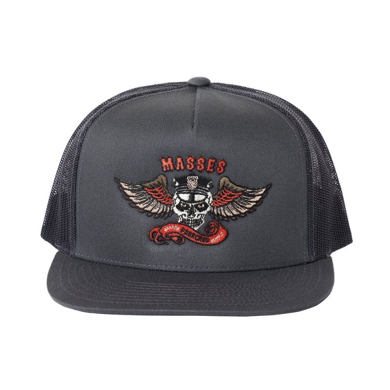 画像1: PORKCHOP/MESH CAP EAGLE P（×MASSES）（CHARCOAL）［メッシュキャップ-24春夏］