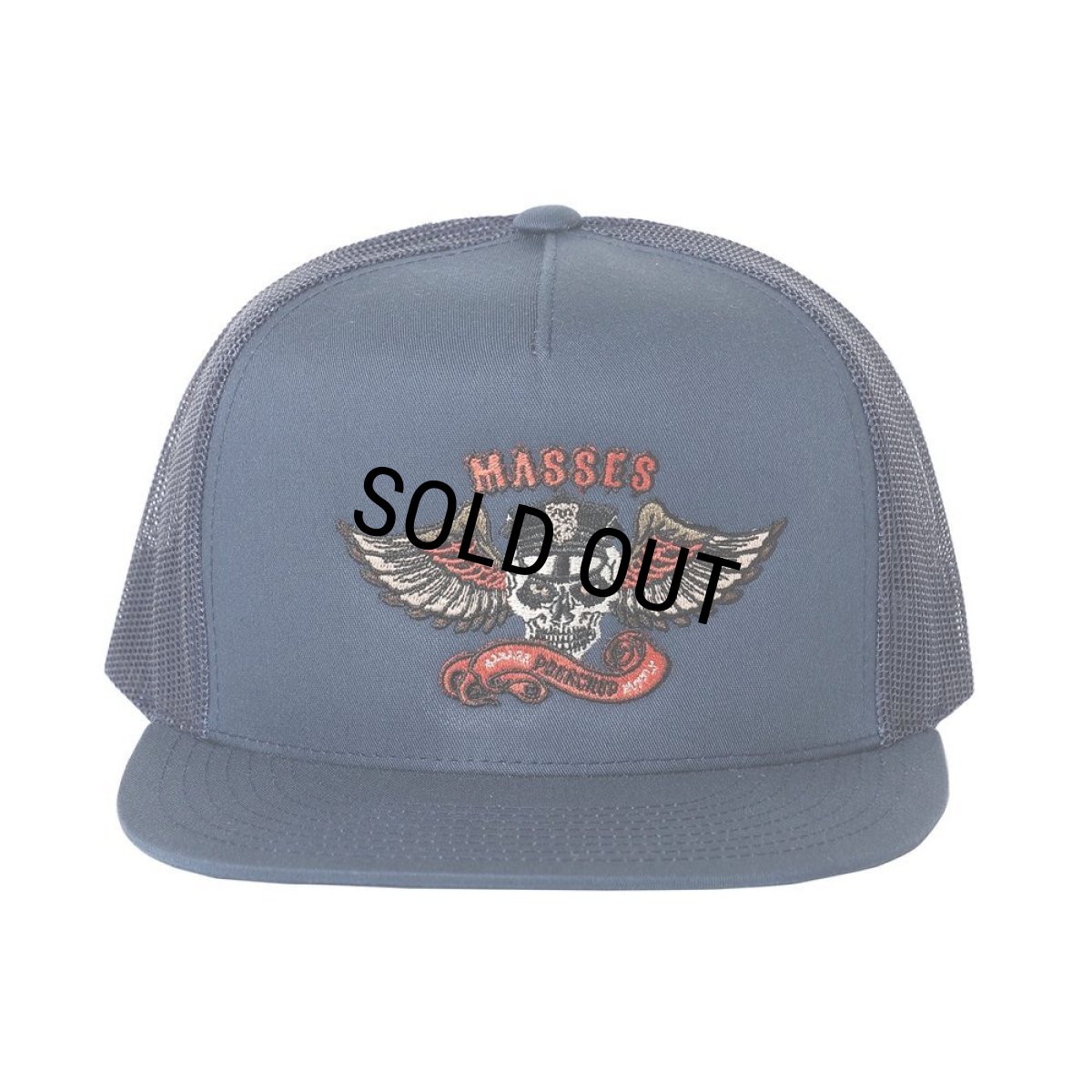 画像1: PORKCHOP/MESH CAP EAGLE P（×MASSES）（NAVY）［メッシュキャップ-24春夏］ (1)