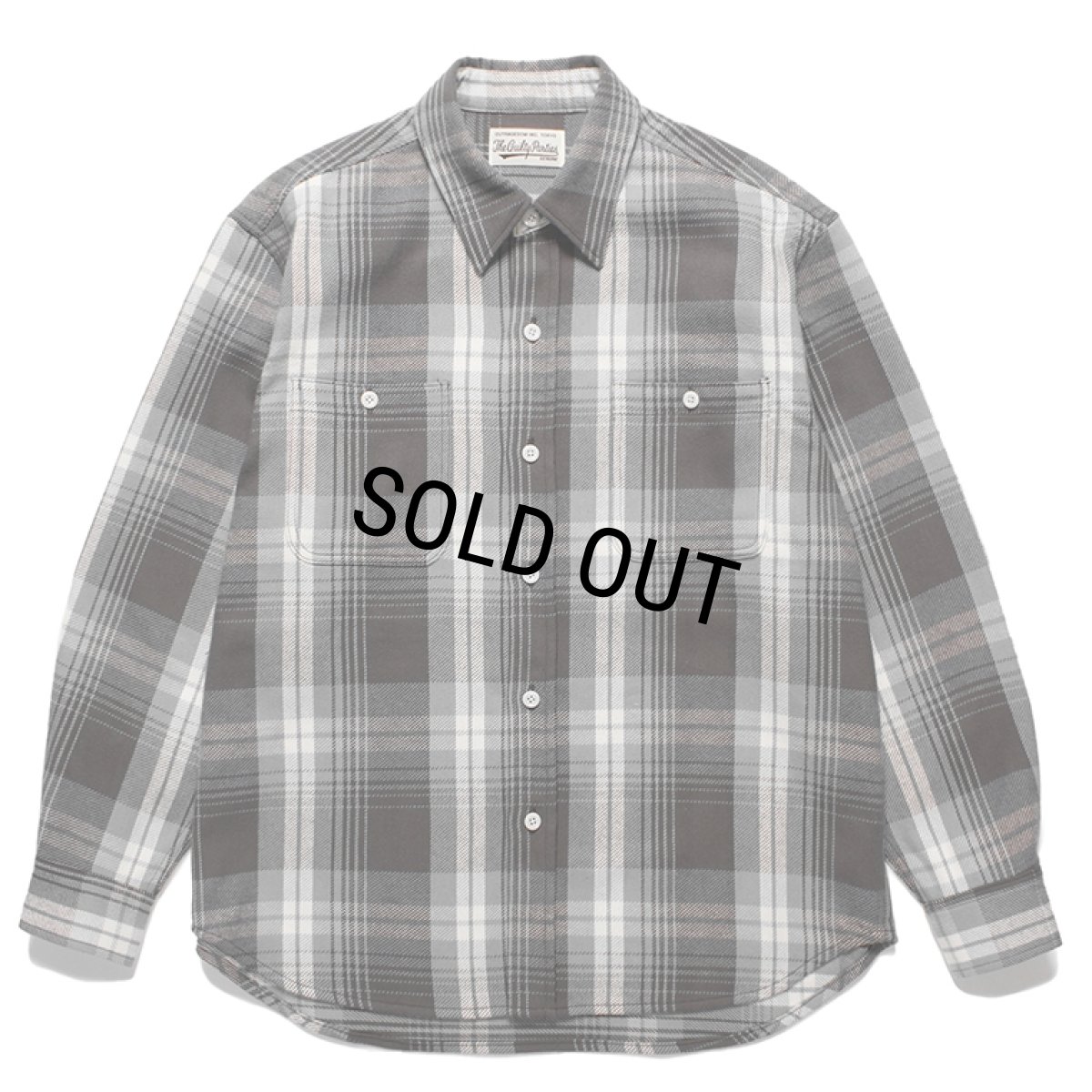 画像1: WACKO MARIA/CHECK FLANNEL SHIRT（GRAY）［チェックフランネルシャツ-24春夏］ (1)