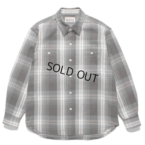 画像1: WACKO MARIA/CHECK FLANNEL SHIRT（GRAY）［チェックフランネルシャツ-24春夏］
