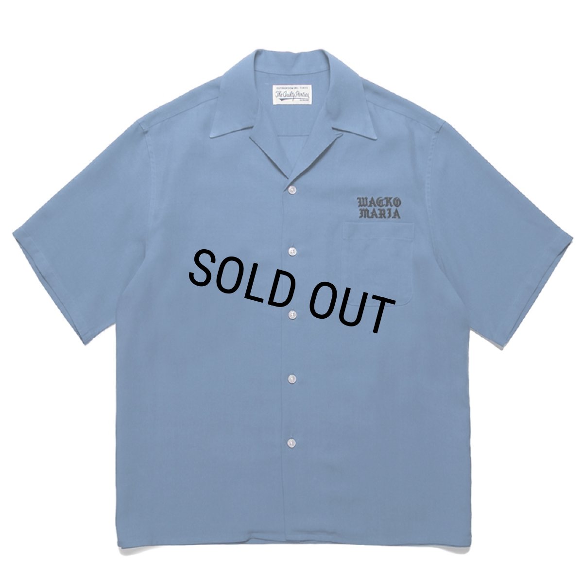 画像1: WACKO MARIA/50'S OPEN COLLAR SHIRT（BLUE）［50'Sオープンカラーシャツ-24春夏］ (1)
