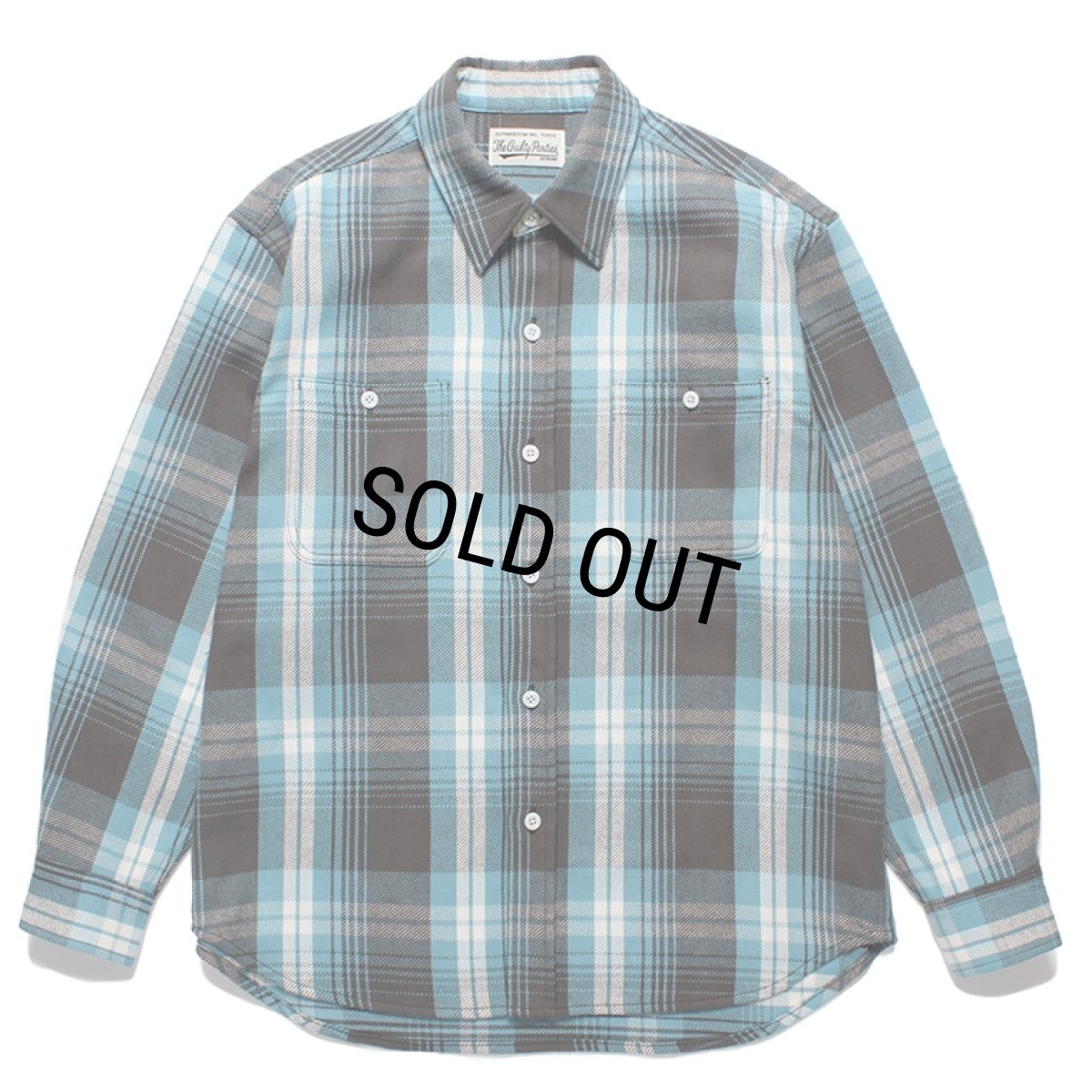 画像1: WACKO MARIA/CHECK FLANNEL SHIRT（BLUE）［チェックフランネルシャツ-24春夏］ (1)
