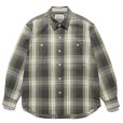 画像1: WACKO MARIA/CHECK FLANNEL SHIRT（OLIVE）［チェックフランネルシャツ-24春夏］ (1)