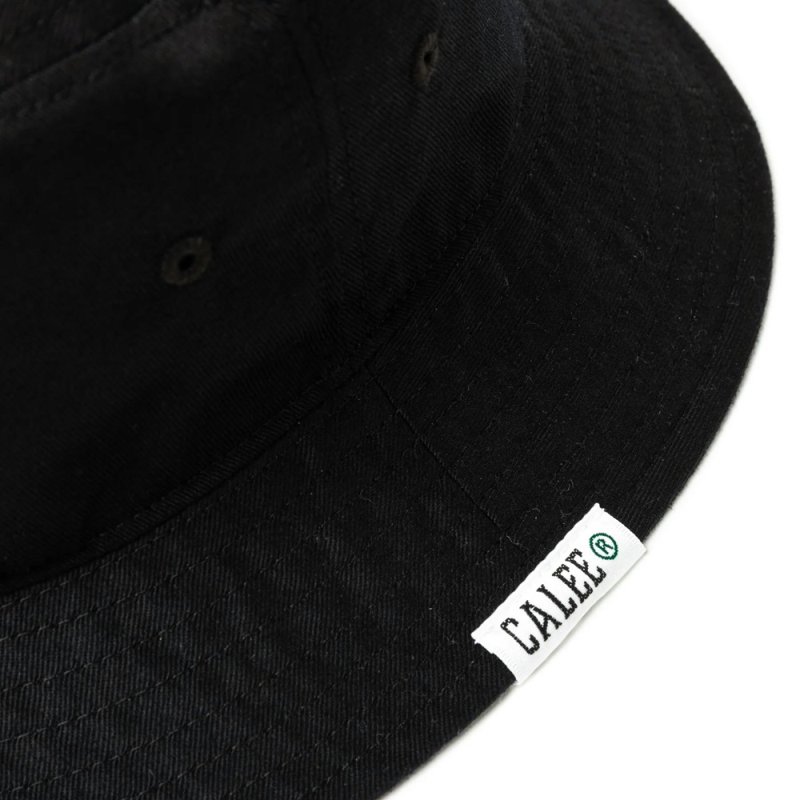 画像2: CALEE/EMBROIDERY & WAPPEN BUCKET HAT ＜TYPE B＞（Black/B）［バケットハット-24春夏］