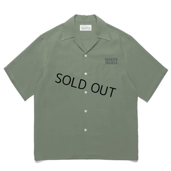 画像1: WACKO MARIA/50'S OPEN COLLAR SHIRT（GREEN）［50'Sオープンカラーシャツ-24春夏］