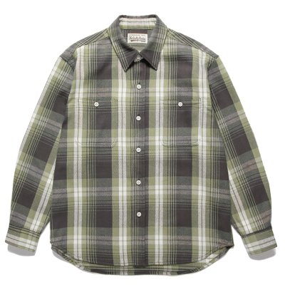 画像1: WACKO MARIA/CHECK FLANNEL SHIRT（OLIVE）［チェックフランネルシャツ-24春夏］