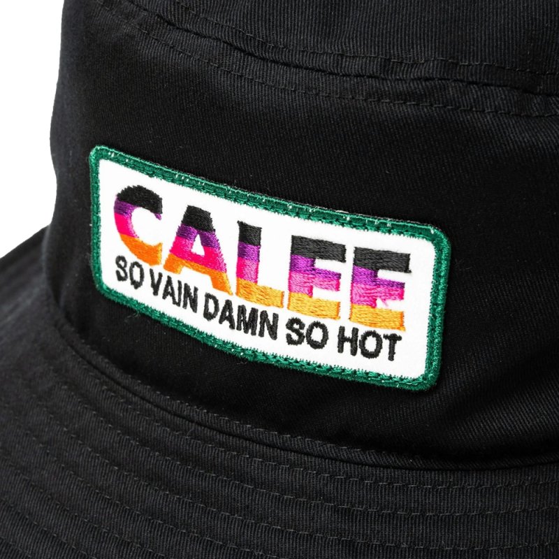 画像3: 【30%OFF】CALEE/EMBROIDERY & WAPPEN BUCKET HAT ＜TYPE C＞（Black/C）［バケットハット-24春夏］