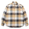 画像1: WACKO MARIA/BLOCK CHECK FLANNEL SHIRT（YELLOW）［ブロックチェックフランネルシャツ-24春夏］ (1)