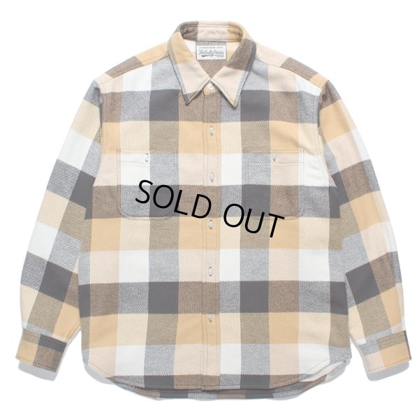画像1: WACKO MARIA/BLOCK CHECK FLANNEL SHIRT（YELLOW）［ブロックチェックフランネルシャツ-24春夏］