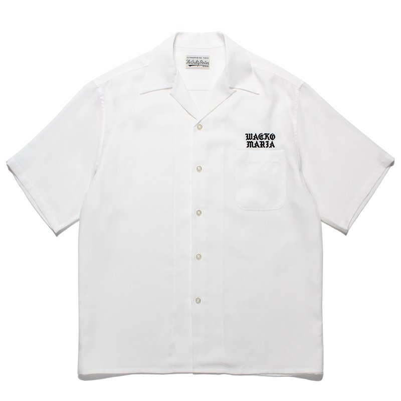画像1: WACKO MARIA/50'S OPEN COLLAR SHIRT（WHITE）［50'Sオープンカラーシャツ-24春夏］