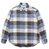 WACKO MARIA/BLOCK CHECK FLANNEL SHIRT（L-PURPLE）［ブロックチェックフランネルシャツ-24春夏］