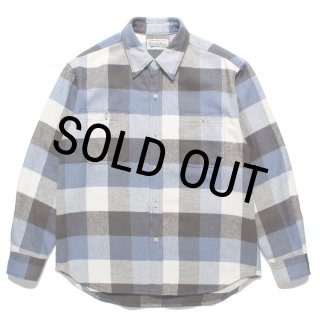WACKO MARIA/BLOCK CHECK FLANNEL SHIRT（L-PURPLE）［ブロック