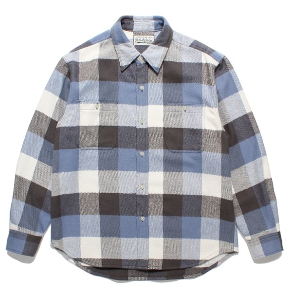 画像1: WACKO MARIA/BLOCK CHECK FLANNEL SHIRT（L-PURPLE）［ブロックチェックフランネルシャツ-24春夏］