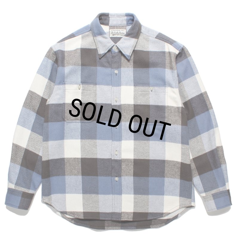 WACKO MARIA/BLOCK CHECK FLANNEL SHIRT（L-PURPLE）［ブロック