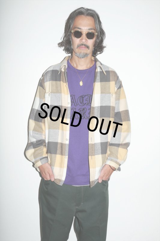 ワコマリア 24SS BLOCKCHECK FLANNEL SHIRT 極上配色 WACKO MARIA/BLOCK CHECK FLANNEL SHIRT（L-PURPLE）［ブロック
