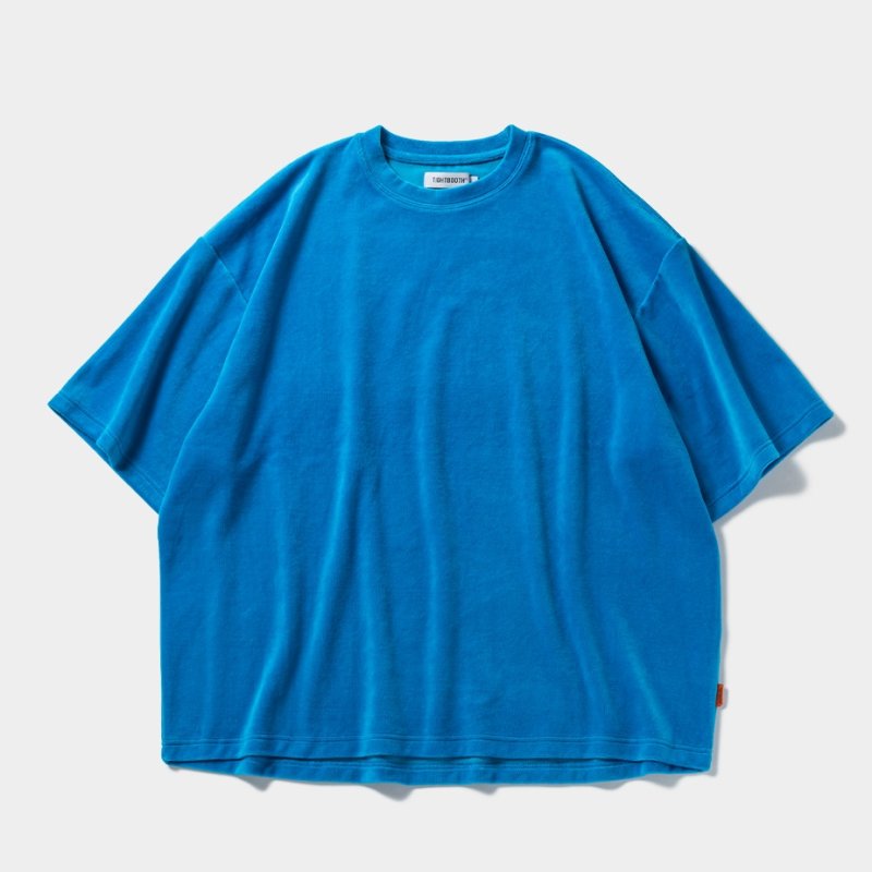 画像1: TIGHTBOOTH/VELOUR T-SHIRT（Turquoise）［ベロアT-24春夏］