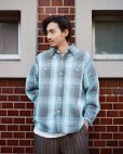 画像2: WACKO MARIA/CHECK FLANNEL SHIRT（BLUE）［チェックフランネルシャツ-24春夏］ (2)