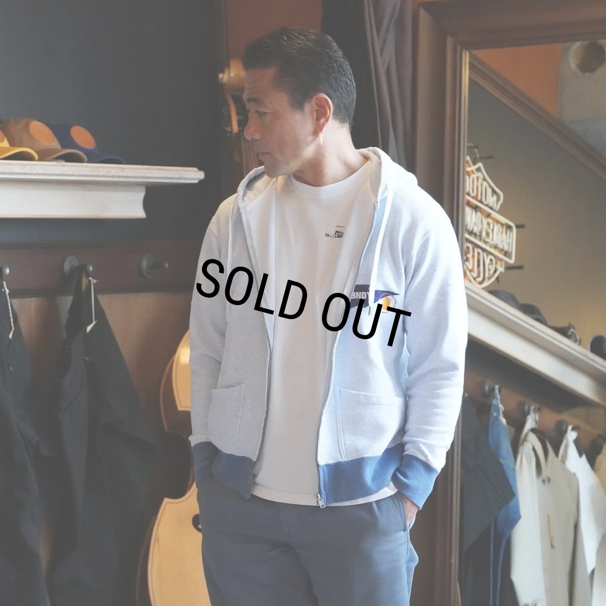 画像8: RATS/TRIM ZIP HOODIE（HEATHER BLUE）［トリムジップフーディー-24春夏］ (8)