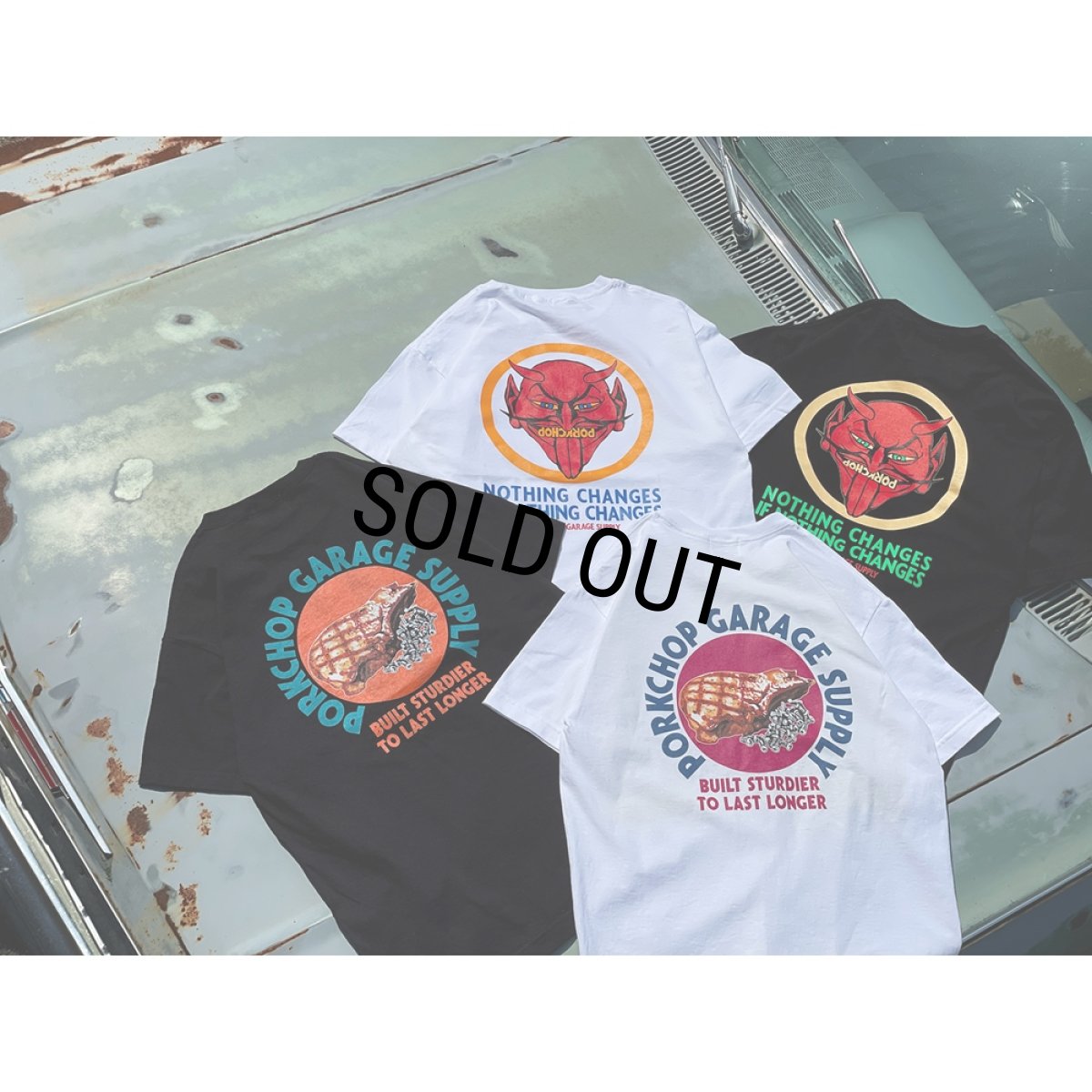 画像5: PORKCHOP/PC & SCREW TEE（BLACK）［プリントT-24春夏］ (5)