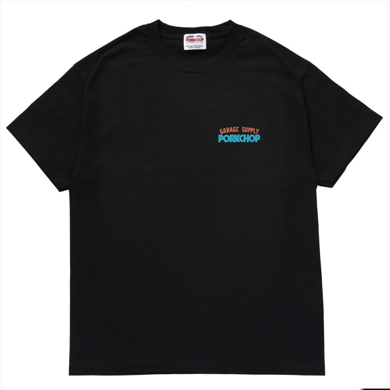 画像1: PORKCHOP/PC & SCREW TEE（BLACK）［プリントT-24春夏］