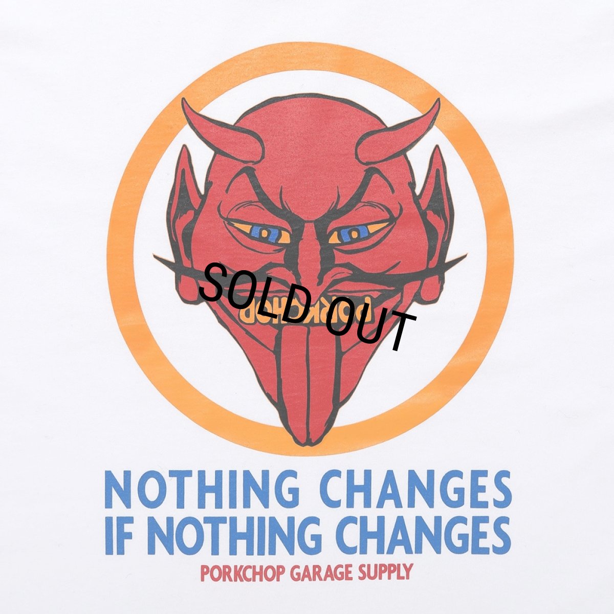 画像4: PORKCHOP/NOTHING DEVIL TEE（WHITE）［プリントT-24春夏］ (4)