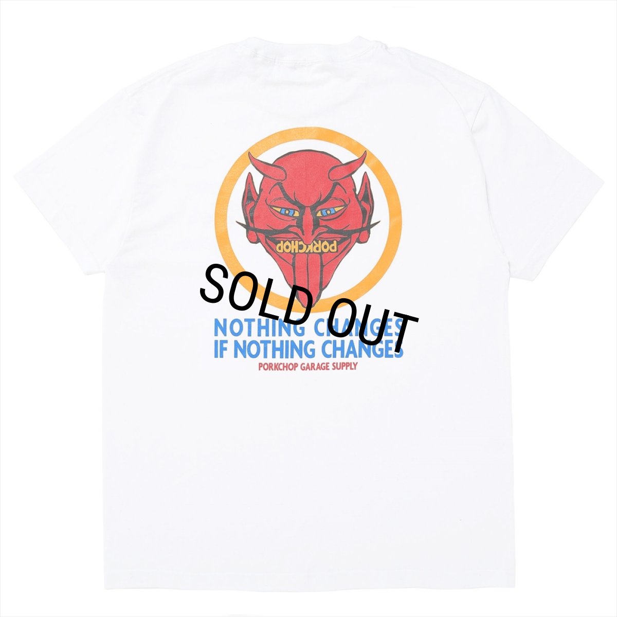 画像1: PORKCHOP/NOTHING DEVIL TEE（WHITE）［プリントT-24春夏］ (1)