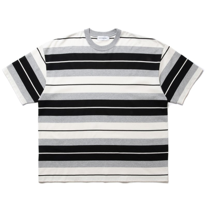 画像1: COOTIE PRODUCTIONS/Panel Border S/S Tee（Black/Ash Gray/White）［パネルボーダーT-24春夏］