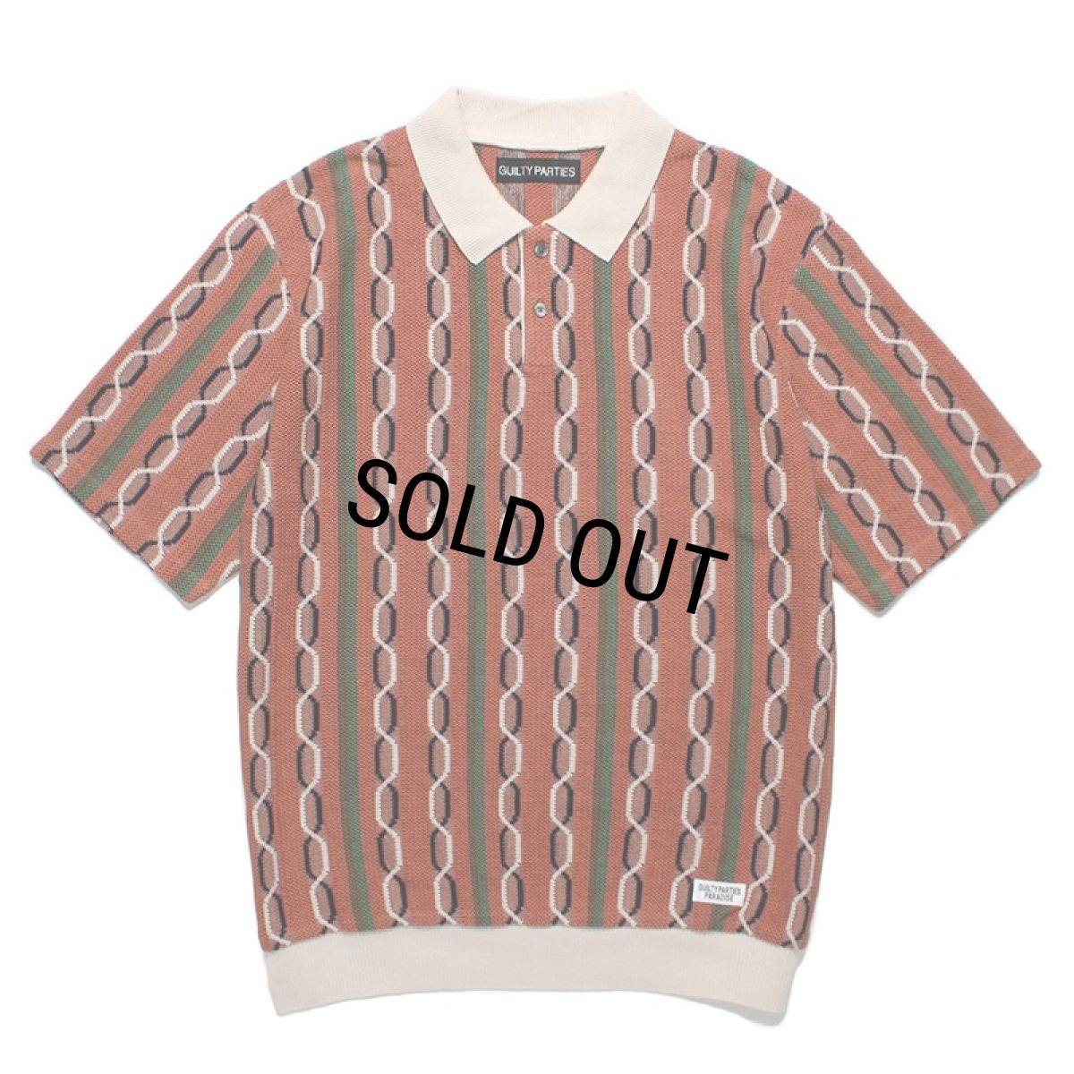 画像1: WACKO MARIA/STRIPED JACQUARD SUMMER KNIT POLO SHIRT（BROWN）［ストライプジャガードサマーニットポロシャツ-24春夏］ (1)