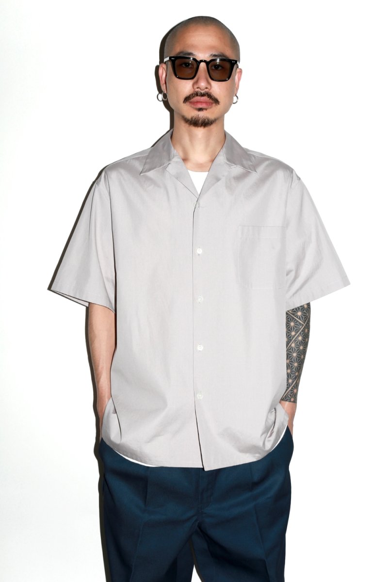 画像2: WACKO MARIA/TESSITURA MONTI / OPEN COLLAR SHIRT（GRAY）［オープンカラーシャツ-24春夏］