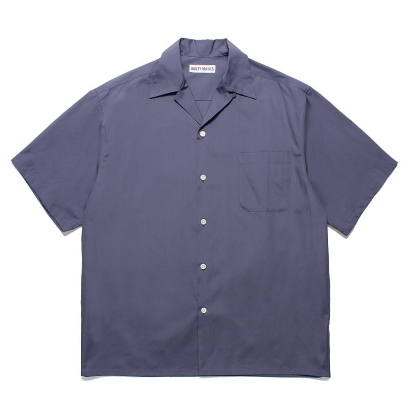 画像1: WACKO MARIA/TESSITURA MONTI / OPEN COLLAR SHIRT（NAVY）［オープンカラーシャツ-24春夏］