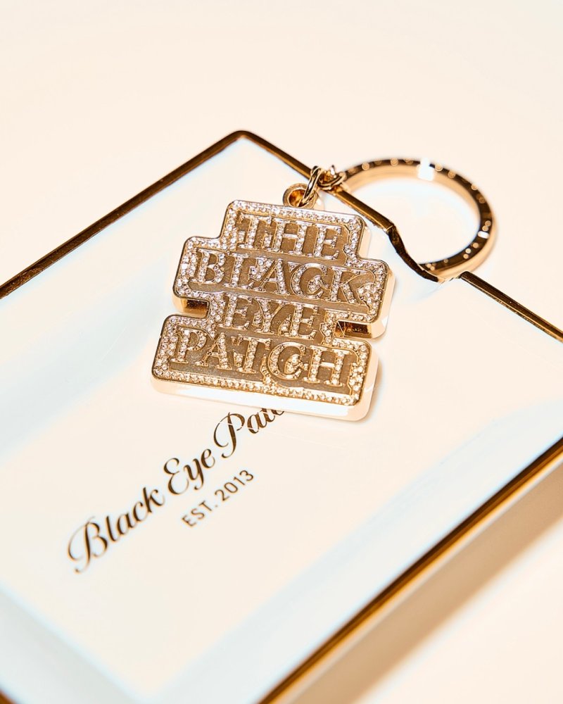 画像3: BlackEyePatch/RHINESTONED OG LABEL PLATED KEYCHAIN（GOLD）