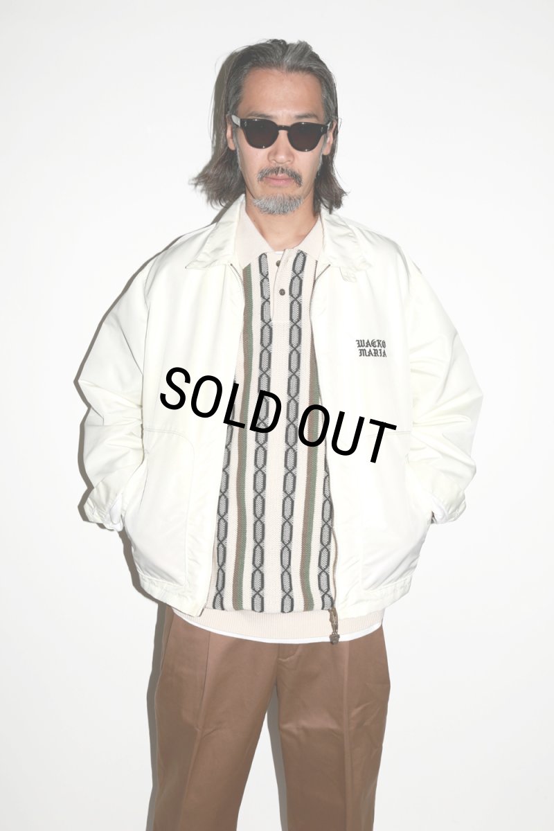 画像2: WACKO MARIA/STRIPED JACQUARD SUMMER KNIT POLO SHIRT（BEIGE）［ストライプジャガードサマーニットポロシャツ-24春夏］ (2)