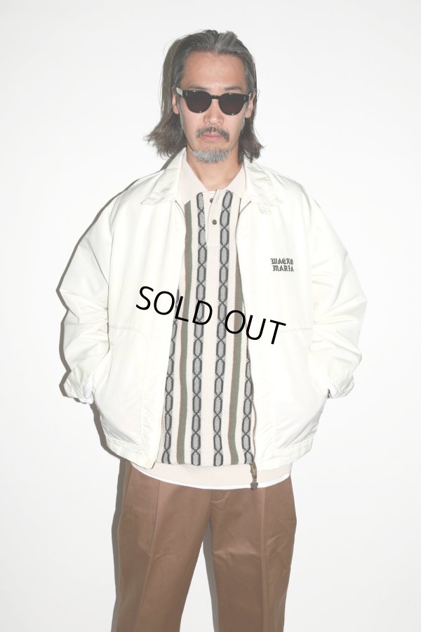 画像2: WACKO MARIA/STRIPED JACQUARD SUMMER KNIT POLO SHIRT（BEIGE）［ストライプジャガードサマーニットポロシャツ-24春夏］